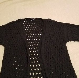 Black crochet cardigan